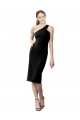 Sleeveless Black Sheath Stretch Crepe One Shoulder Formal Evening Gown / Prom Dress / Bridesmaid Dress Lincoln