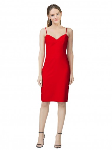 Sleeveless Red Sheath Sweetheart Formal Evening Gown / Prom Dress / Bridesmaid Dress Lincoln