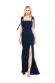 Sleeveless Dark Navy Low Back Trumpet Spaghetti Straps Semi Formal Evening Dress / Prom Dress / Bridesmaid Dress Lincoln