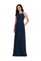 Sleeveless Dark Navy Criss Cross Open Back Trumpet Halter Neck Semi Formal Evening Dress / Bridesmaid Dress Lincoln