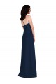Sleeveless Dark Navy Criss Cross Open Back Trumpet Halter Neck Semi Formal Evening Dress / Bridesmaid Dress Lincoln