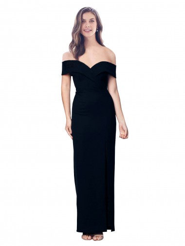 Sleeveless Black Mermaid Off the Shoulder Formal Dress / Bridesmaid Dress Lincoln