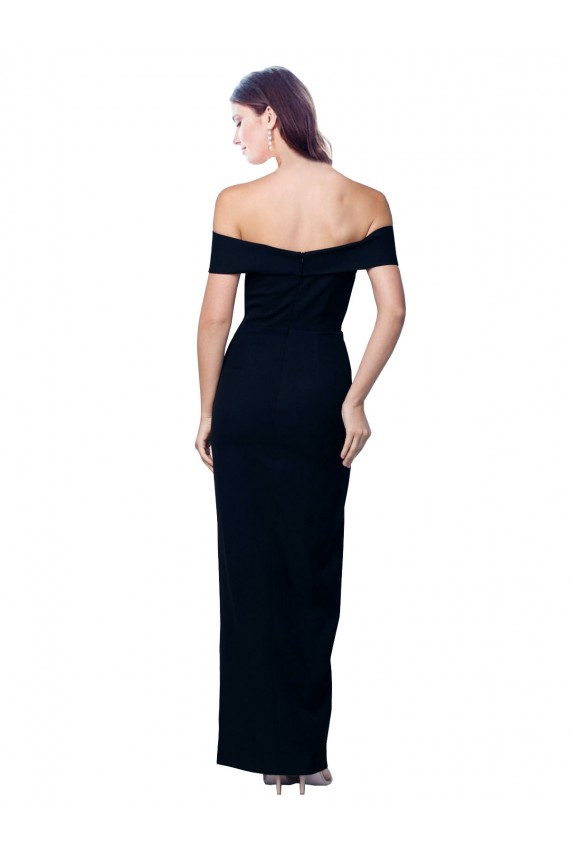 Sleeveless Black Mermaid Off the Shoulder Formal Dress / Bridesmaid Dress Lincoln