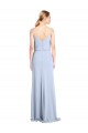 Sleeveless Light Sky Blue V-Back Sheath Cowl Neck Formal Dress / Bridesmaid Dress Lincoln