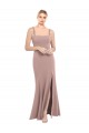 Sleeveless Dusty Pink Mermaid Square Neck Prom Dress / Bridesmaid Dress Lincoln
