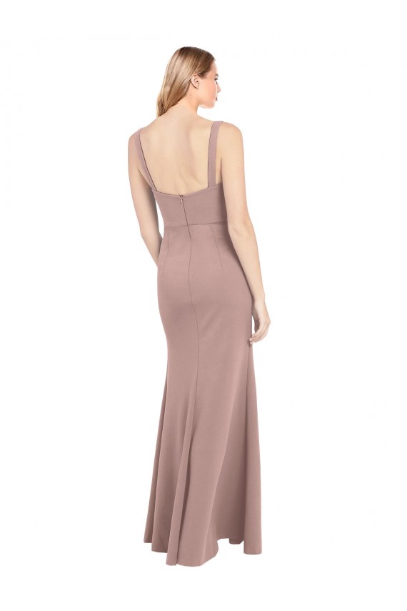 Sleeveless Dusty Pink Mermaid Square Neck Prom Dress / Bridesmaid Dress Lincoln