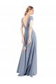 Cap Sleeves Smoke Blue Sheath V-Neck Prom Dress / Bridesmaid Dress Lincoln