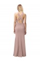Sleeveless Dusty Pink Criss Cross Back Sheath Halter Neck Prom Dress / Bridesmaid Dress Lincoln