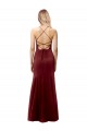 Sleeveless Burgundy Gold Criss Cross Back Mermaid Halter Neck Formal Evening Gown / Prom Dress / Bridesmaid Dress Lincoln