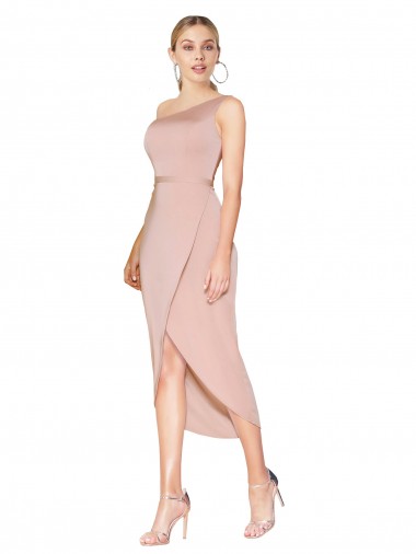 Sleeveless Mauve Mermaid One Shoulder Formal Dress / Bridesmaid Dress Lincoln