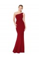 Sleeveless Burgundy Mermaid One Shoulder Formal Evening Gown / Prom Dress / Bridesmaid Dress Lincoln