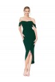 Sleeveless Midnight Green Mermaid Off the Shoulder High Low Evening Gown / Prom Dress / Bridesmaid Dress Lincoln