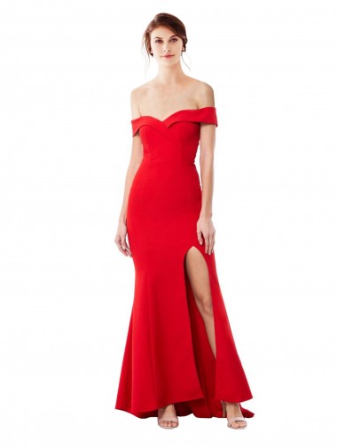 Sleeveless Red Mermaid Off the Shoulder Formal Evening Dress / Prom Dress / Bridesmaid Dress Lincoln