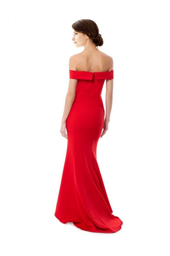 Sleeveless Red Mermaid Off the Shoulder Formal Evening Dress / Prom Dress / Bridesmaid Dress Lincoln