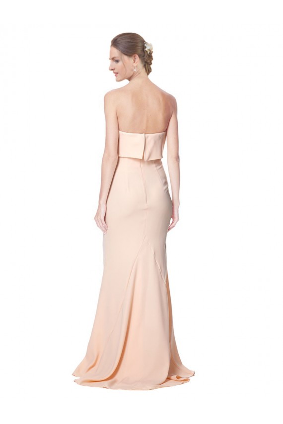 Sleeveless Nude Mermaid Strapless Black Tie Evening Gown / Prom Dress / Bridesmaid Dress Lincoln