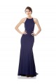 Sleeveless Navy Blue Mermaid Halter Neck Bridesmaid Dress / Formal Dress Lincoln