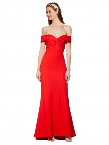 Sleeveless Red Mermaid Off the Shoulder Bridesmaid Dress / Formal Dress Lincoln
