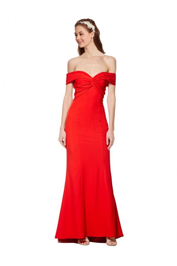 Sleeveless Red Mermaid Off the Shoulder Bridesmaid Dress / Formal Dress Lincoln