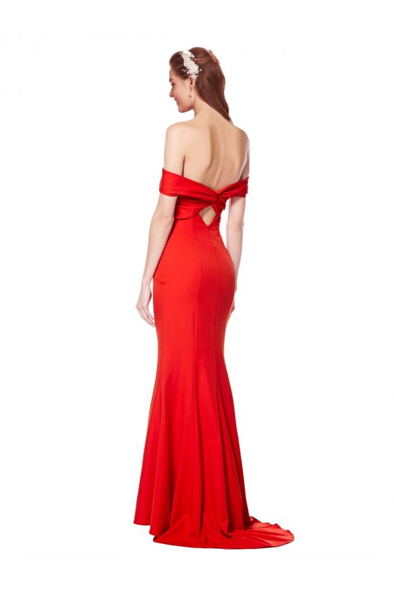Sleeveless Red Mermaid Off the Shoulder Bridesmaid Dress / Formal Dress Lincoln