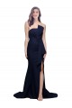Sleeveless Dark Navy Low Back Sheath Strapless Semi Formal Evening Dress / Prom Dress / Bridesmaid Dress Lincoln