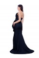 Sleeveless Dark Navy Low Back Sheath Strapless Semi Formal Evening Dress / Prom Dress / Bridesmaid Dress Lincoln