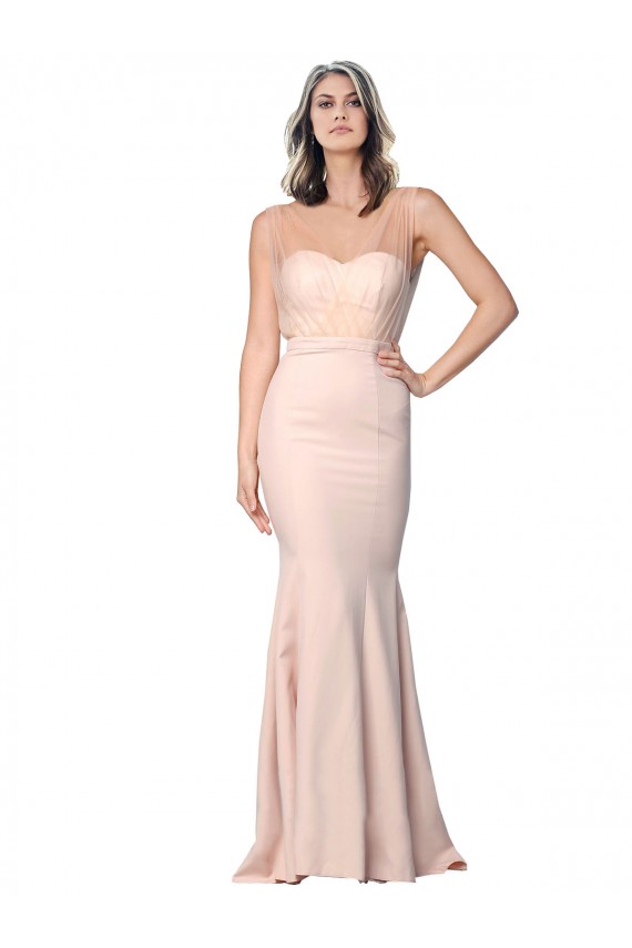 Sleeveless Nude Low Back Sheath Sweetheart Formal Evening Gown / Prom Dress / Bridesmaid Dress Lincoln