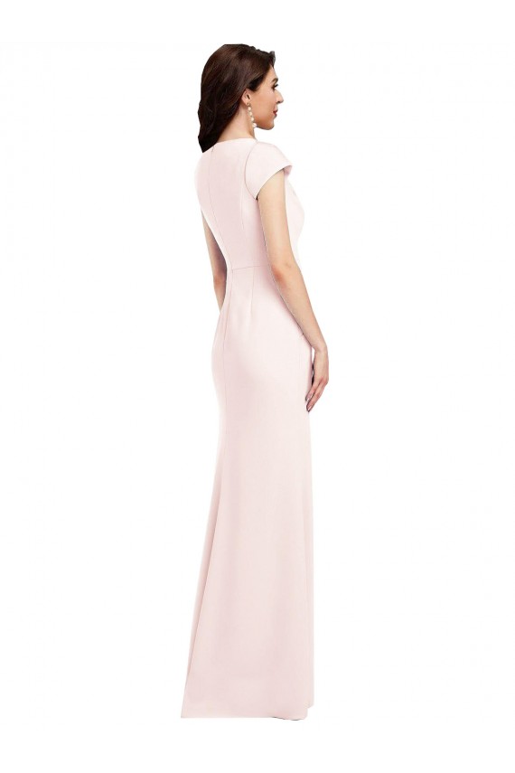 Cap Sleeves Pink A-Line V-Neck Formal Evening Gown / Prom Dress / Bridesmaid Dress Lincoln