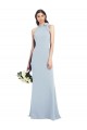 Sleeveless Light Sky Blue Open Back Trumpet Bow Neck Semi Formal Evening Dress / Prom Dress / Bridesmaid Dress Lincoln