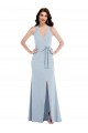 Sleeveless Light Sky Blue Open Back A-Line Halter Neck Formal Evening Gown / Prom Dress / Bridesmaid Dress Lincoln