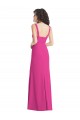 Sleeveless Fuchsia Low Back Trumpet Square Neck Semi Formal Evening Dress / Prom Dress / Bridesmaid Dress Lincoln
