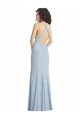 Sleeveless Light Sky Blue Criss Cross Back Trumpet Halter Neck Formal Evening Gown / Prom Dress / Bridesmaid Dress Lincoln