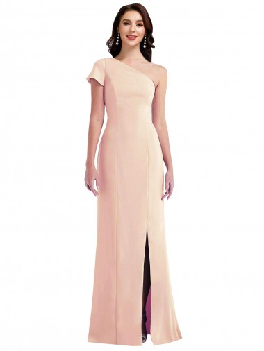 Cap Sleeves Nude Trumpet One Shoulder Formal Evening Gown / Prom Dress / Bridesmaid Dress Lincoln