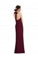 Sleeveless Burgundy Gold Open Back Trumpet Halter Neck Semi Formal Evening Dress / Prom Dress / Bridesmaid Dress Lincoln