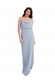 Sleeveless Smoke Blue V-Back Sheath Spaghetti Straps Formal Evening Gown / Prom Dress / Bridesmaid Dress Lincoln