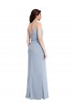 Sleeveless Smoke Blue V-Back Sheath Spaghetti Straps Formal Evening Gown / Prom Dress / Bridesmaid Dress Lincoln