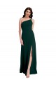 Sleeveless Midnight Green Open Back A-Line One Shoulder Formal Evening Gown / Prom Dress / Bridesmaid Dress Lincoln