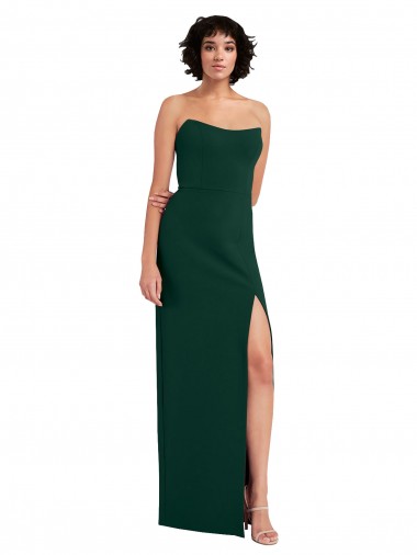 Sleeveless Midnight Green Low Back Sheath Scoop Neck Formal Evening Gown / Prom Dress / Bridesmaid Dress Lincoln