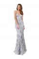 Sleeveless Silver Backless Mermaid V-Neck Formal Evening Gown / Prom Dress / Bridesmaid Dress Lincoln