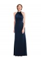Sleeveless Dark Navy Open Back Trumpet High Neck Semi Formal Evening Dress / Prom Dress / Bridesmaid Dress Lincoln