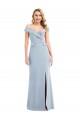 Sleeveless Light Sky Blue Trumpet Off the Shoulder Semi Formal Evening Dress / Prom Dress / Bridesmaid Dress Lincoln