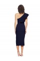 Sleeveless Dark Navy Sheath Stretch Crepe One Shoulder Formal Evening Gown / Prom Dress / Bridesmaid Dress Lincoln