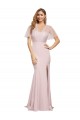 Short Sleeves Mauve Low Back Sheath One Shoulder Formal Evening Gown / Prom Dress / Bridesmaid Dress Lincoln
