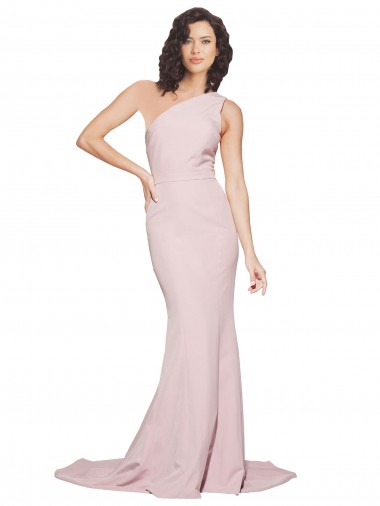 Sleeveless Mauve Sheath One Shoulder Semi Formal Evening Dress / Prom Dress / Bridesmaid Dress Lincoln