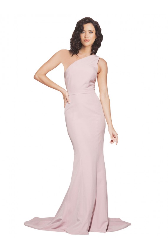 Sleeveless Mauve Sheath One Shoulder Semi Formal Evening Dress / Prom Dress / Bridesmaid Dress Lincoln