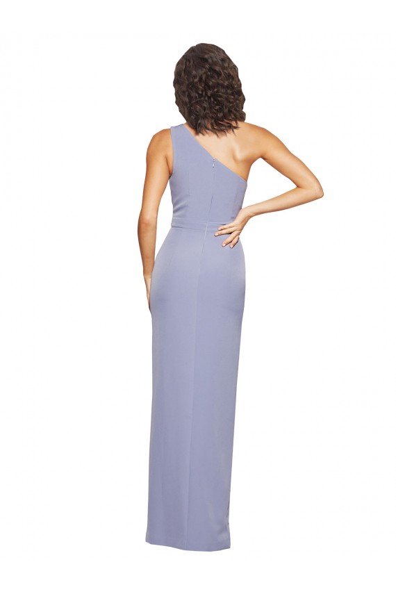 Sleeveless Smoke Blue Sheath One Shoulder Formal Evening Gown / Prom Dress / Bridesmaid Dress Lincoln
