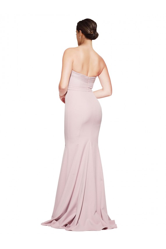 Sleeveless Mauve Low Back Sheath Strapless Formal Evening Gown / Prom Dress / Bridesmaid Dress Lincoln