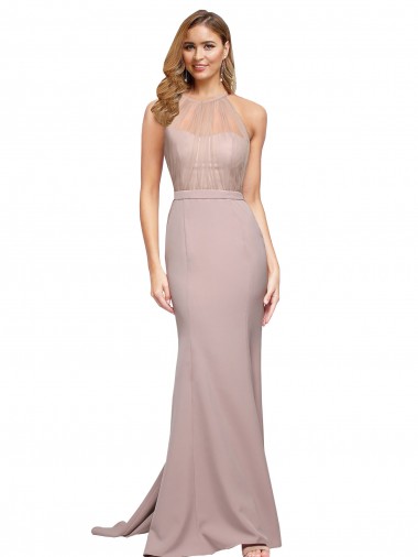 Sleeveless Dusty Pink Sheath Sweetheart Formal Evening Gown / Prom Dress / Bridesmaid Dress Lincoln