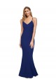 Sleeveless Royal Blue Low Back Sheath V-Neck Formal Dress / Bridesmaid Dress Lincoln