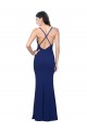 Sleeveless Royal Blue Low Back Sheath V-Neck Formal Dress / Bridesmaid Dress Lincoln