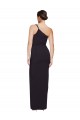 Sleeveless Black Sheath Stretch Crepe One Shoulder Formal Dress / Bridesmaid Dress Lincoln